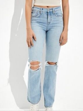 American Eagle 90's Bootcut Light Wash Distressed Jeans